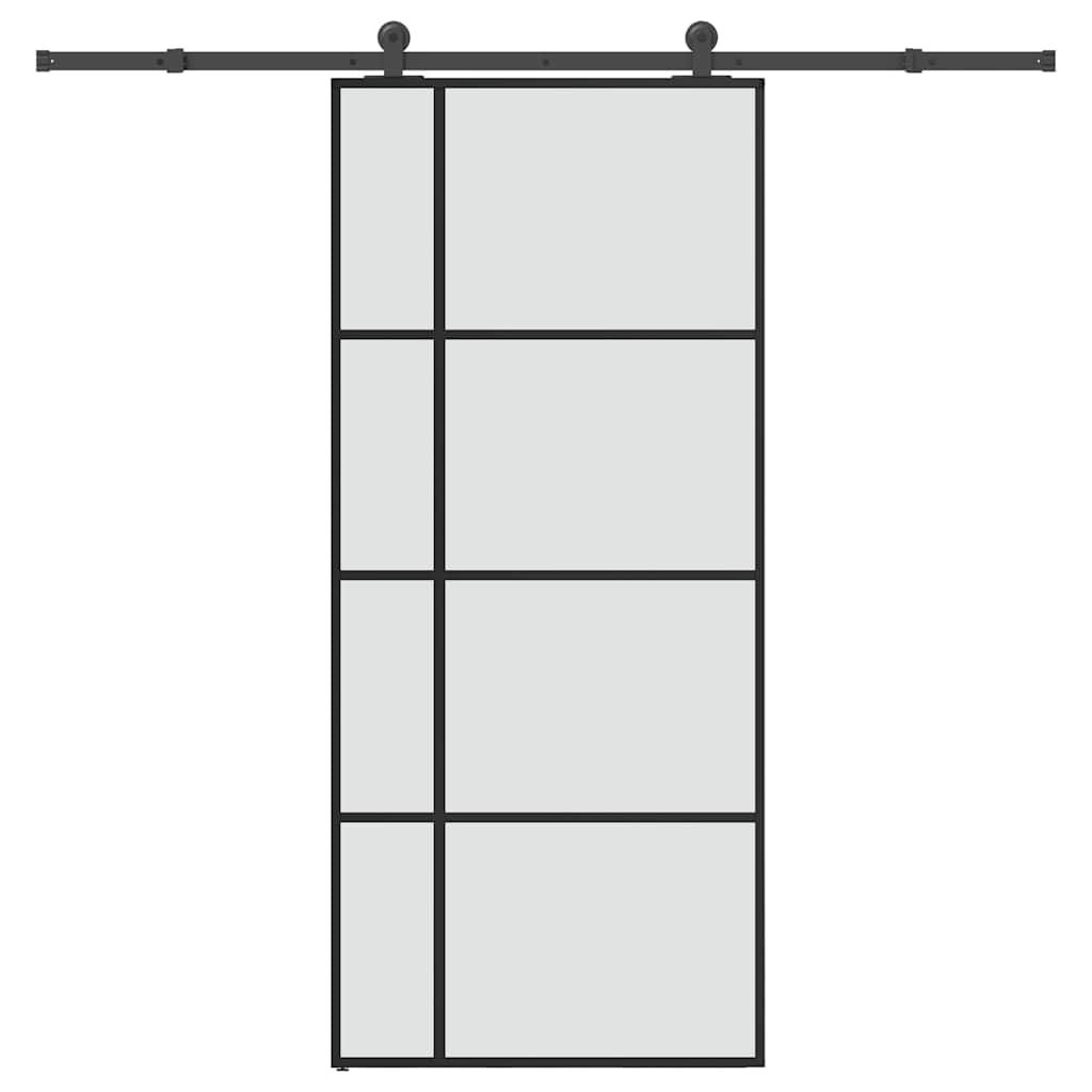 Vetonek Puerta corredera con set herrajes vidrio ESG aluminio 90x205 cm