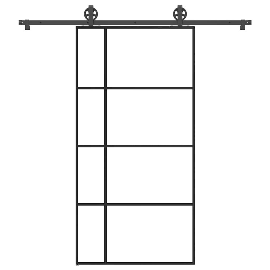 Vetonek Puerta corredera set herrajes vidrio ESG aluminio 102,5x205 cm