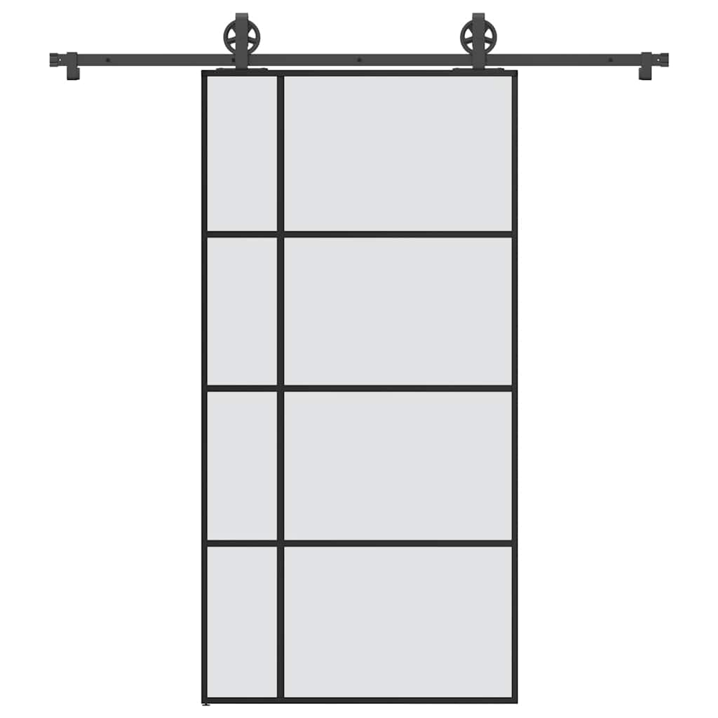 Vetonek Puerta corredera set herrajes vidrio ESG aluminio 102,5x205 cm