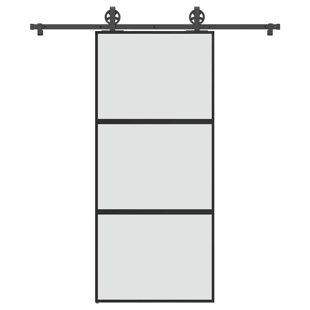 Vetonek Puerta corredera set herrajes vidrio templado aluminio 90x205cm