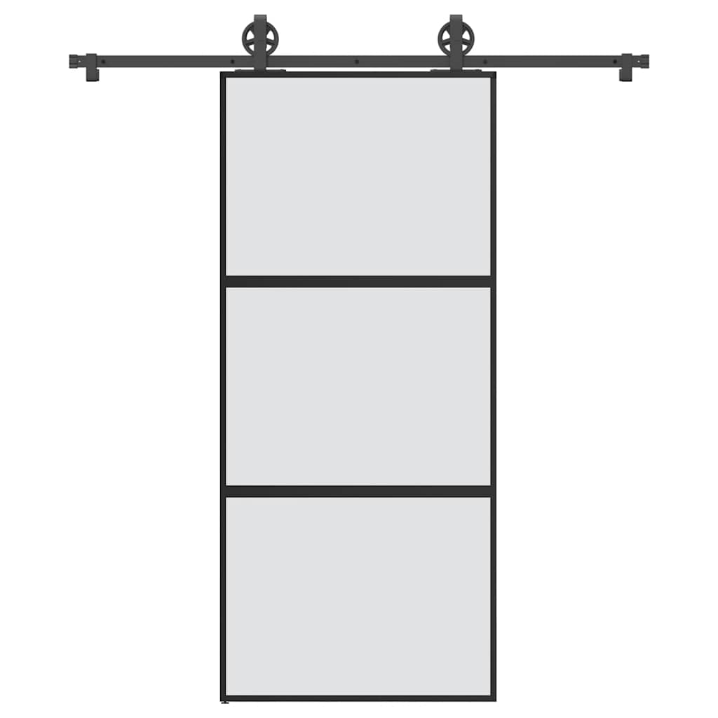 Vetonek Puerta corredera set herrajes vidrio templado aluminio 90x205cm