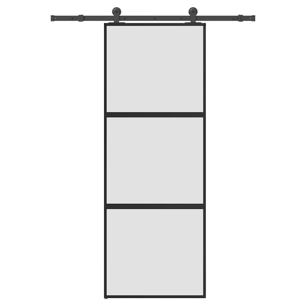 Sliding Door Tempered Glass Aluminum 76x205cm 