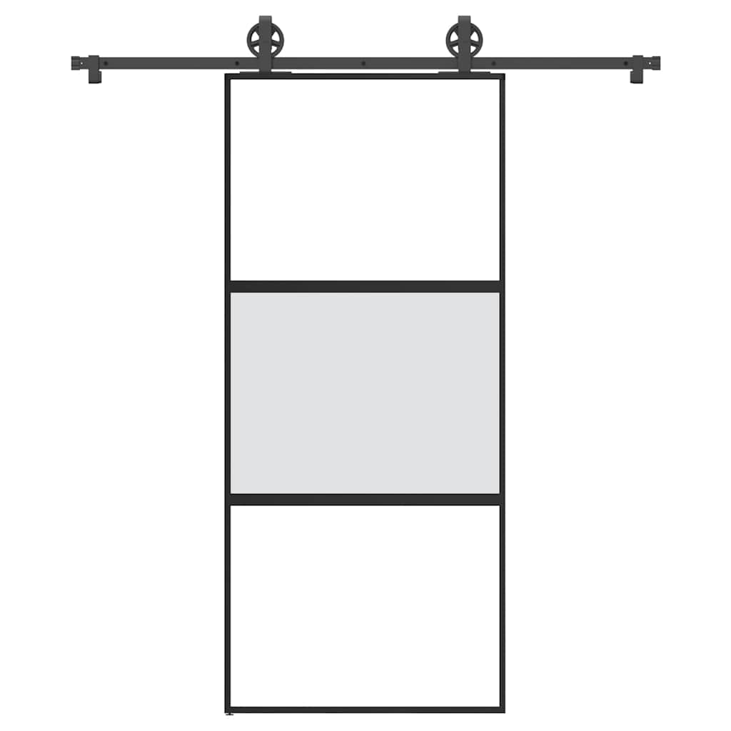 Vetonek Puerta corredera set herrajes vidrio templado aluminio 90x205cm