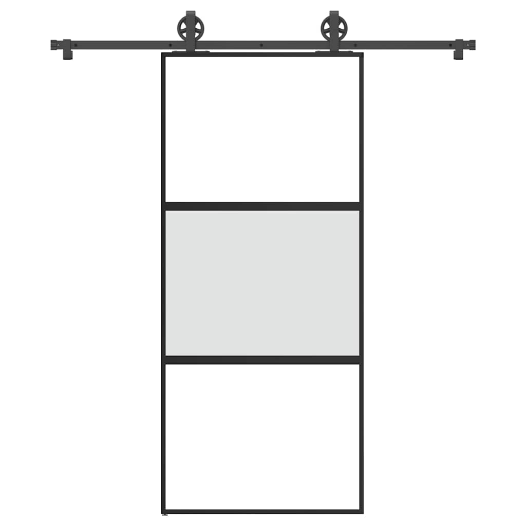 Vetonek Puerta corredera set herrajes vidrio templado aluminio 90x205cm