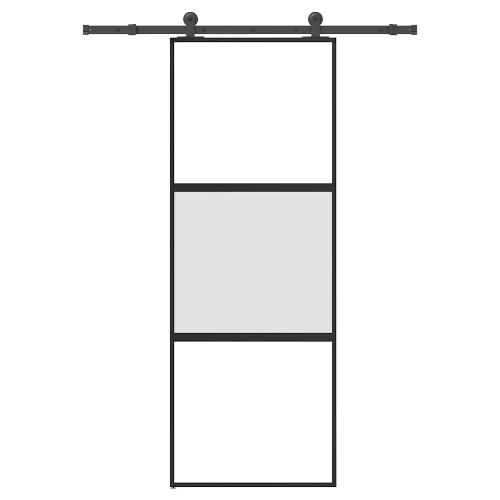 Sliding Door Tempered Glass Aluminum 76x205cm 