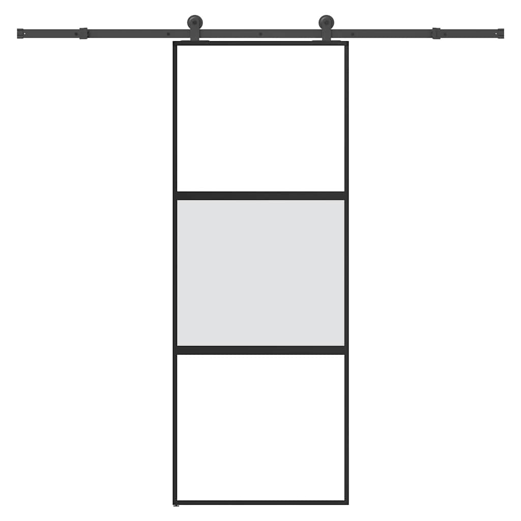 Sliding Door Tempered Glass Aluminum 76x205cm 