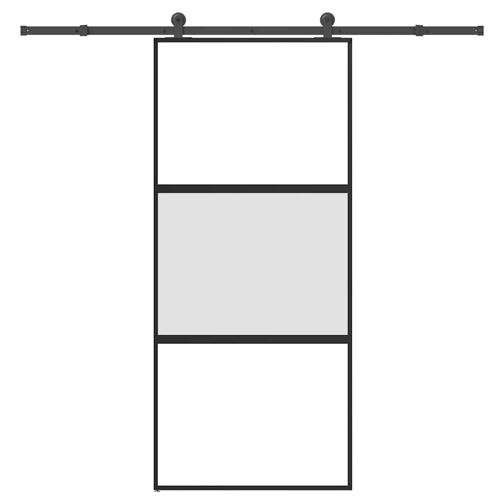 Sliding Door Tempered Glass Aluminum 90x205cm 