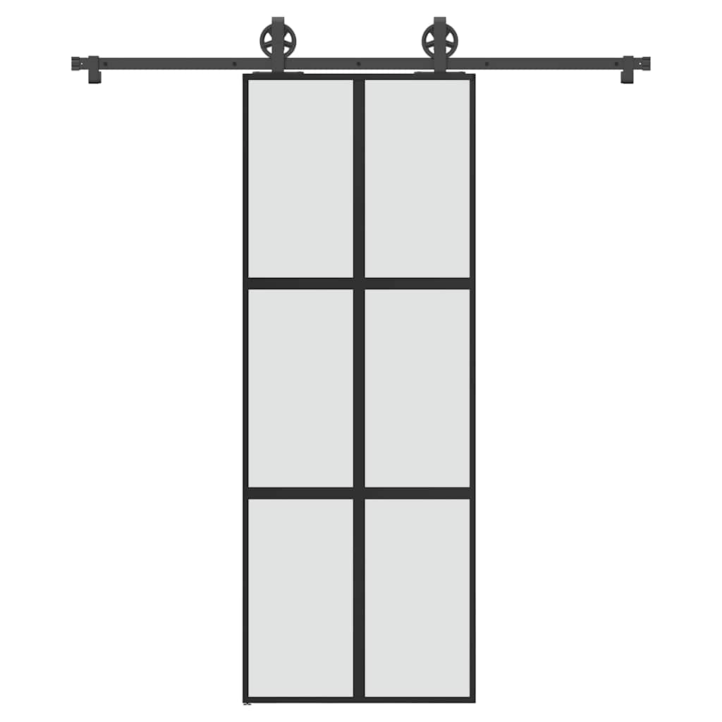 Vetonek Puerta corredera set herrajes vidrio templado aluminio 76x205cm