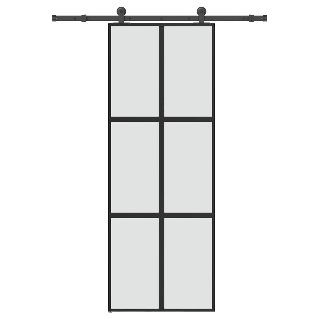 Sliding Door Tempered Glass Aluminum 76x205cm 