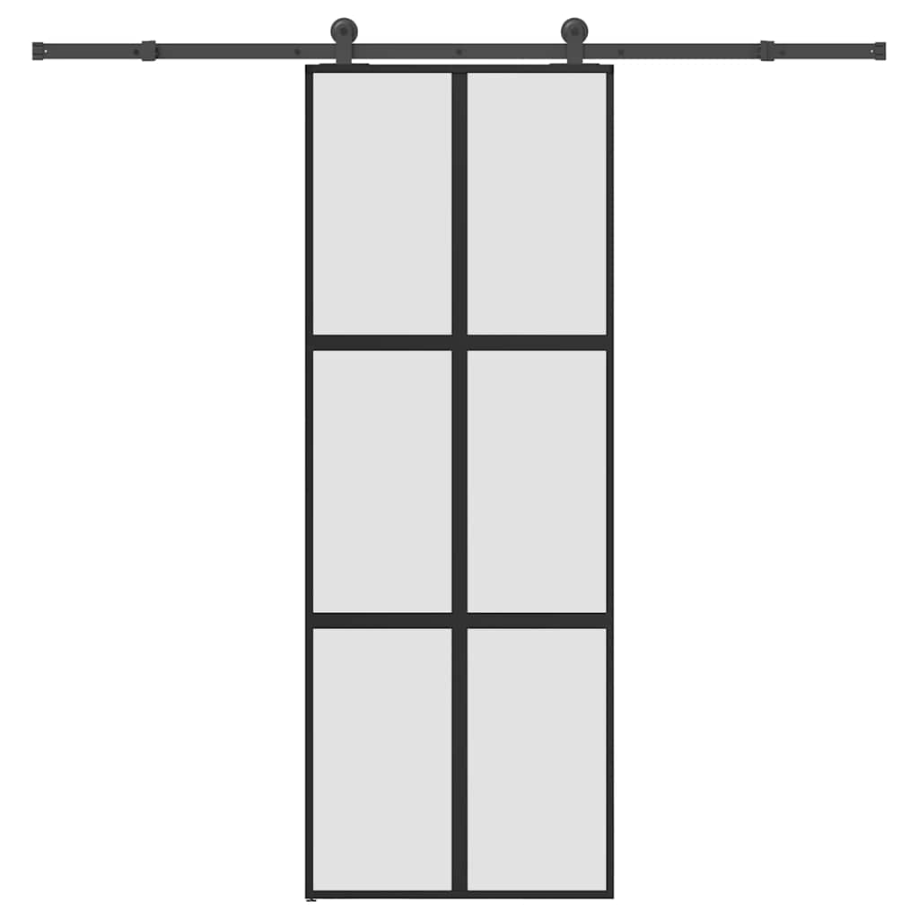 Sliding Door Tempered Glass Aluminum 76x205cm 
