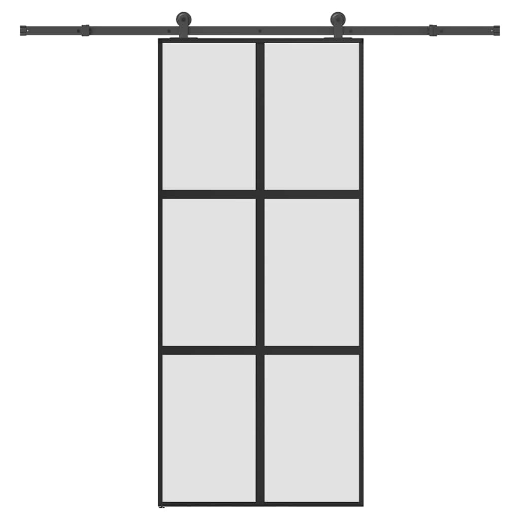 Sliding Door Tempered Glass Aluminum 90x205cm 