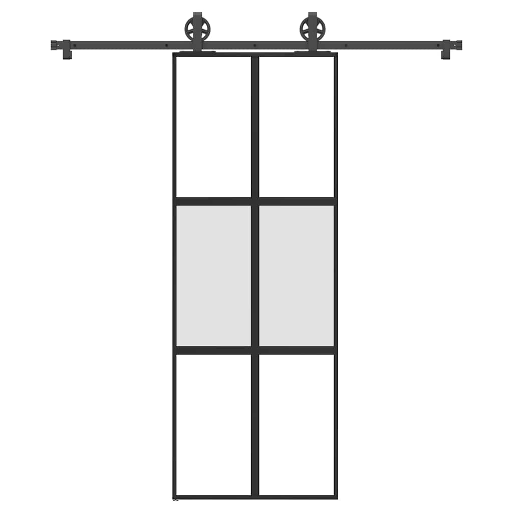 Vetonek Puerta corredera set herrajes vidrio templado aluminio 76x205cm