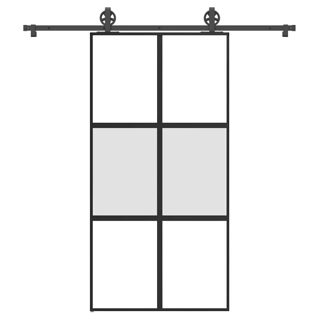 Puerta corredera set herrajes vidrio templado aluminio v9849 Vetonek