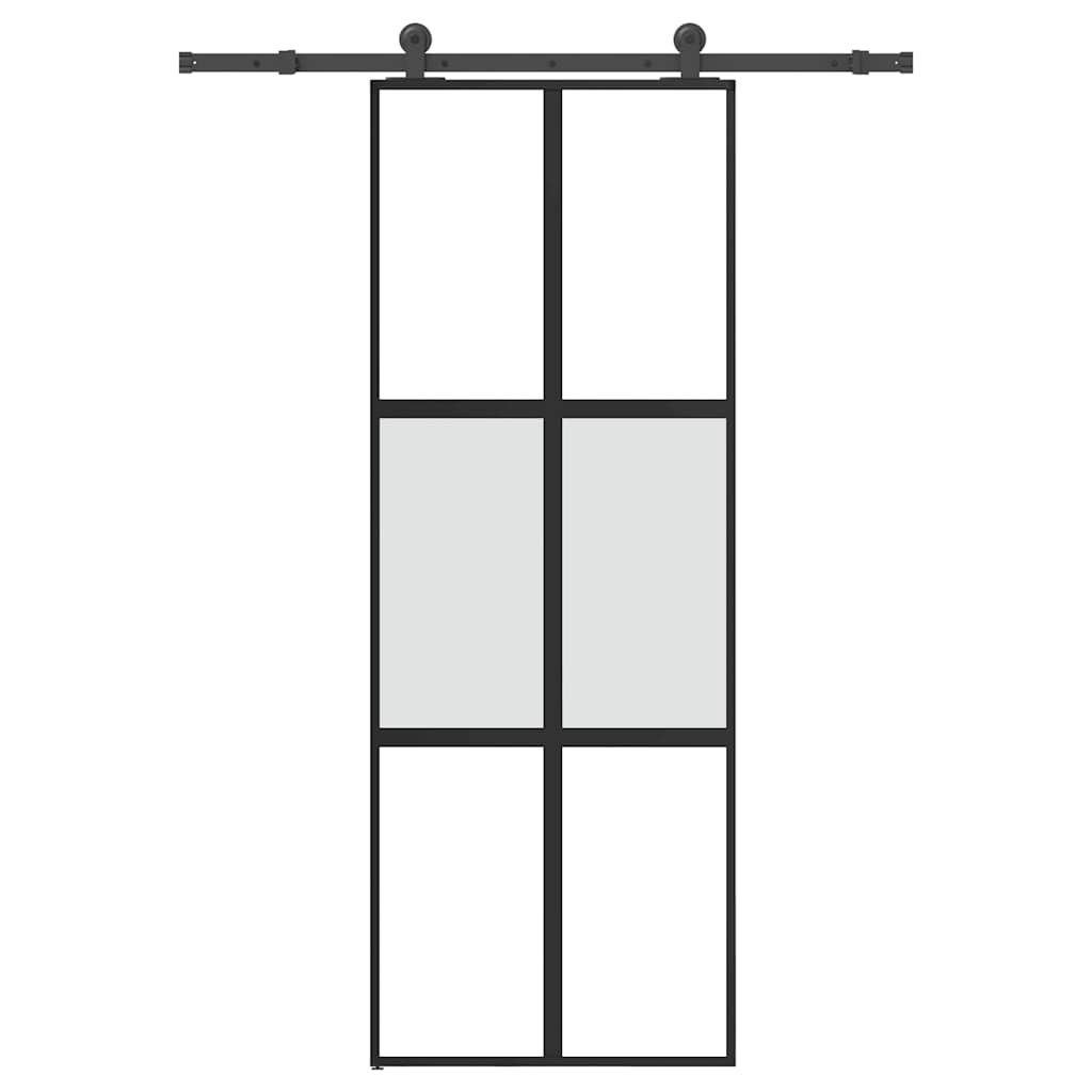 Sliding Door Tempered Glass Aluminum 76x205cm 