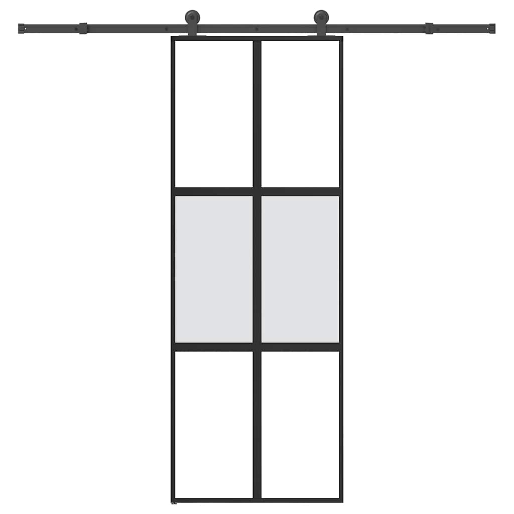Sliding Door Tempered Glass Aluminum 76x205cm 