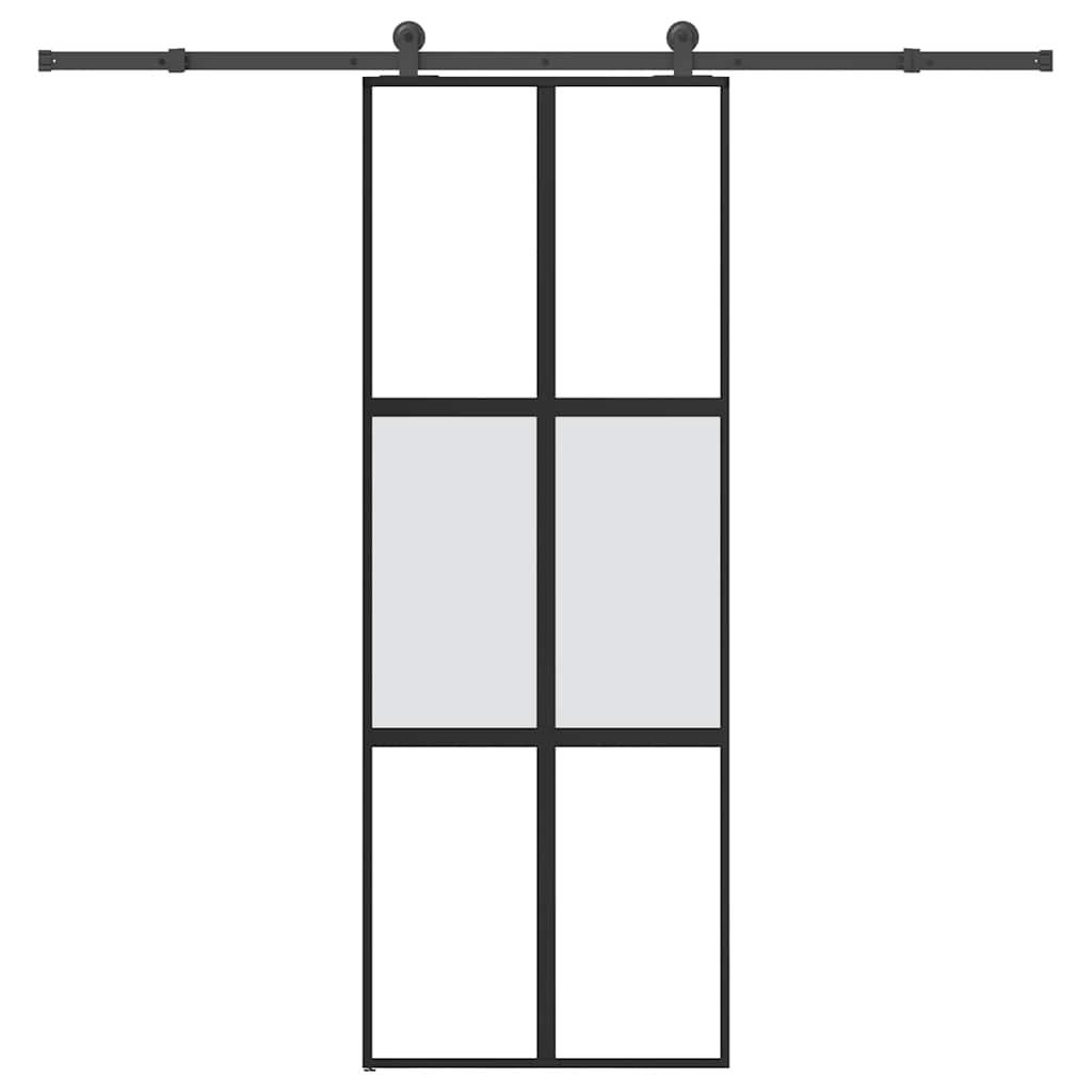 Vetonek Puerta corredera set herrajes vidrio templado aluminio 76x205cm