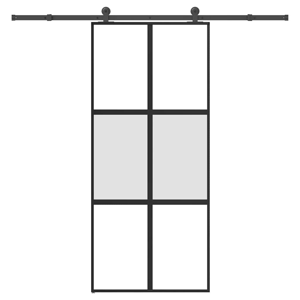 Sliding Door Tempered Glass Aluminum 90x205cm 