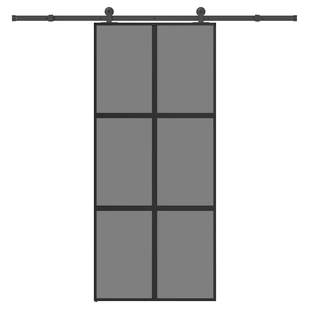 Sliding Door Tempered Glass Aluminum 90x205cm 