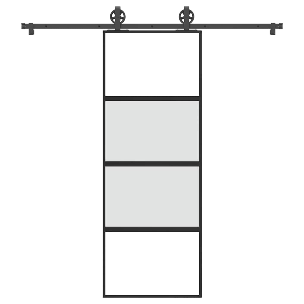 Vetonek Puerta corredera set herrajes vidrio templado aluminio 76x205cm