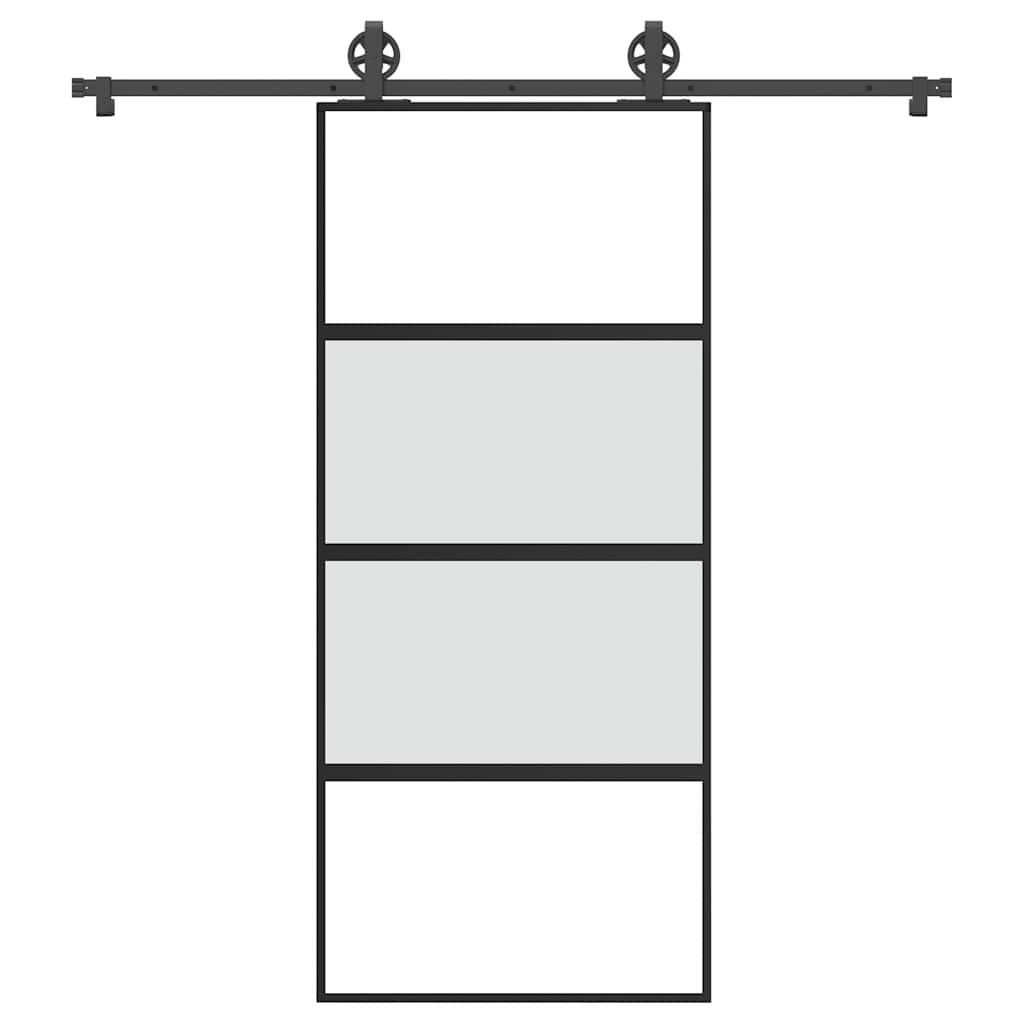 Vetonek Puerta corredera set herrajes vidrio templado aluminio 90x205cm