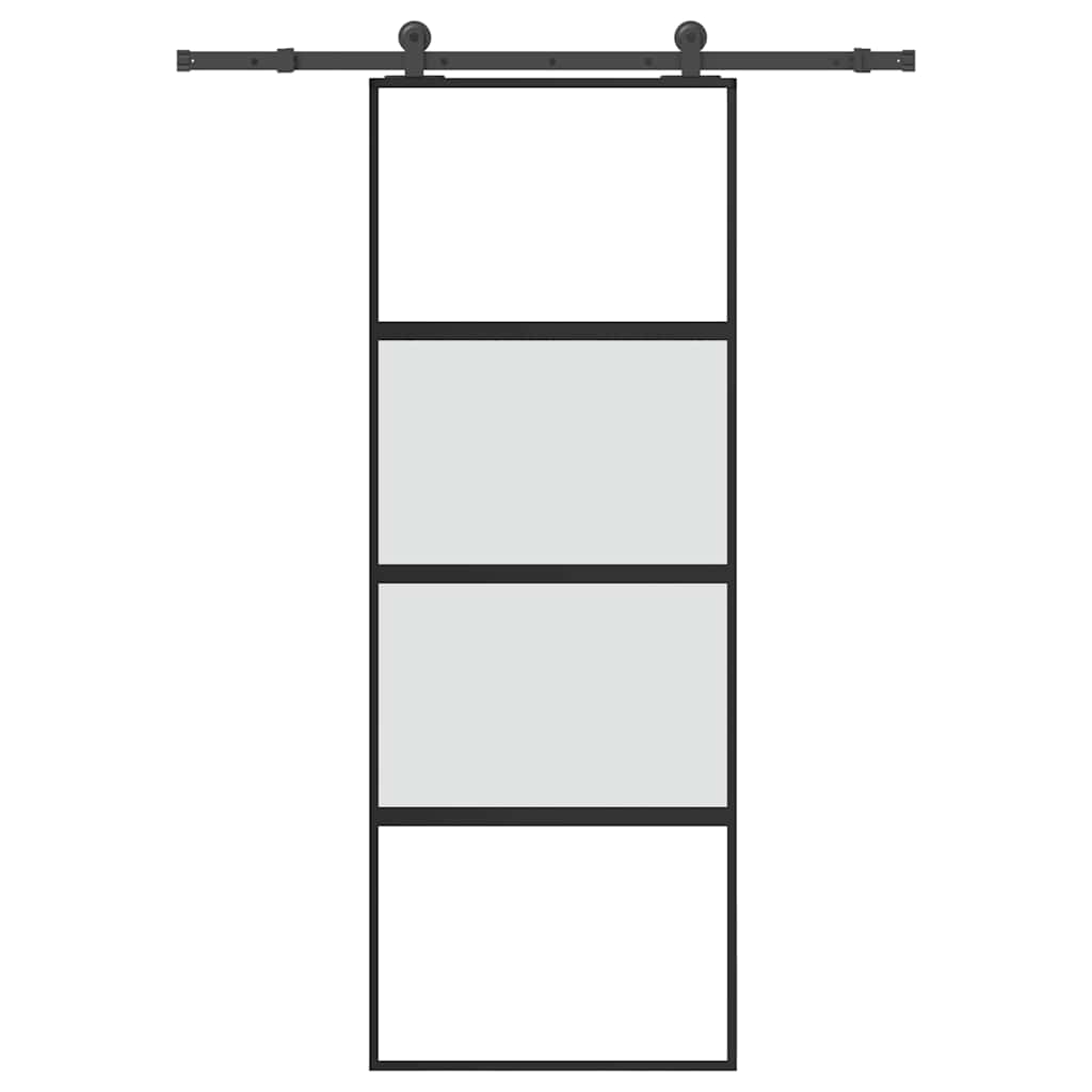 Sliding Door Tempered Glass Aluminum 76x205cm 