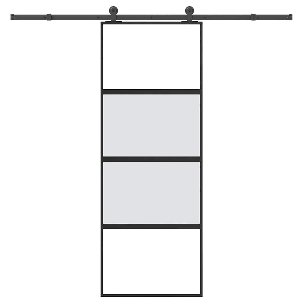Sliding Door Tempered Glass Aluminum 76x205cm 
