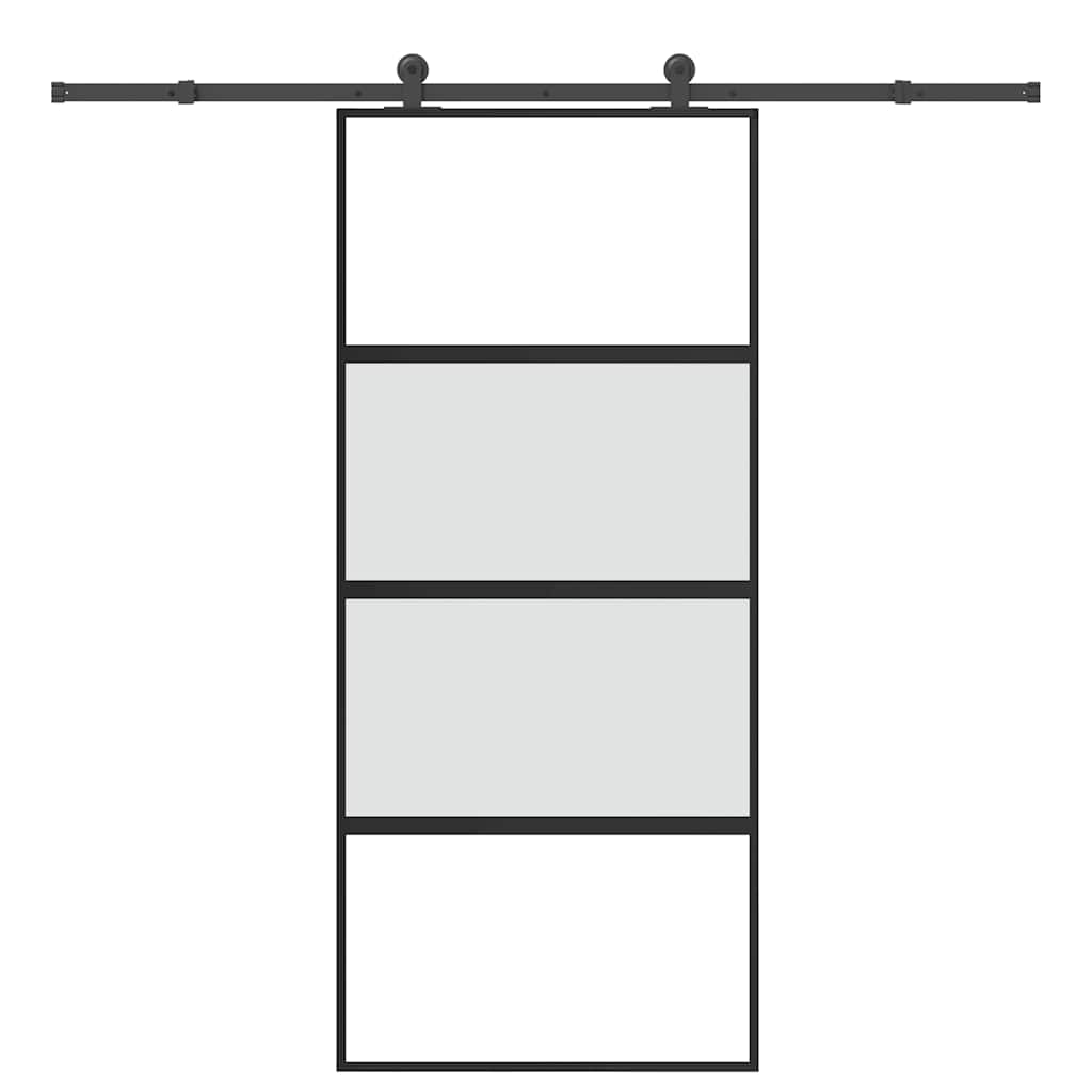 Sliding Door Tempered Glass Aluminum 90x205cm 