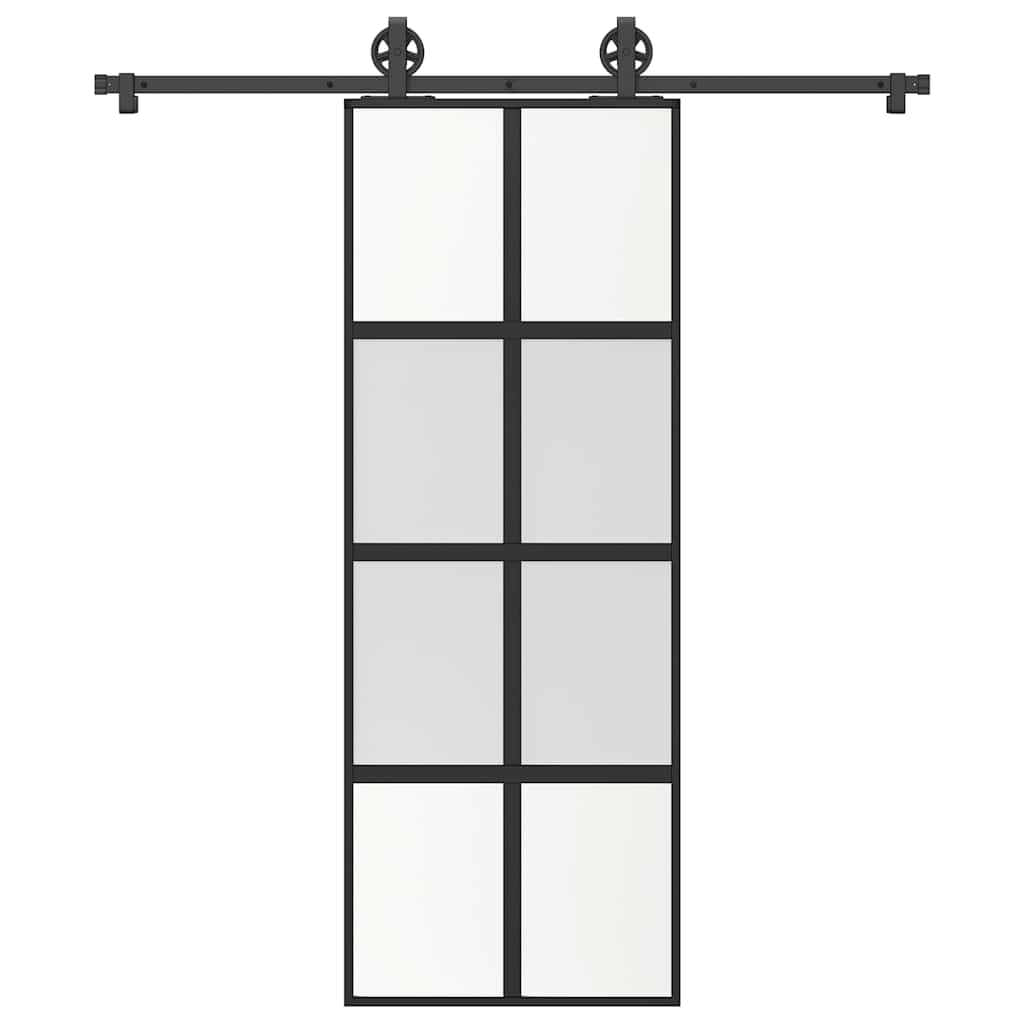 Vetonek Puerta corredera set herrajes vidrio templado aluminio 76x205cm