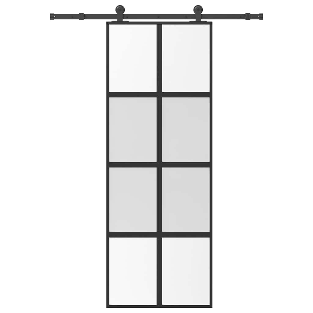 Tempered Glass Sliding Door Aluminum 76x205cm 