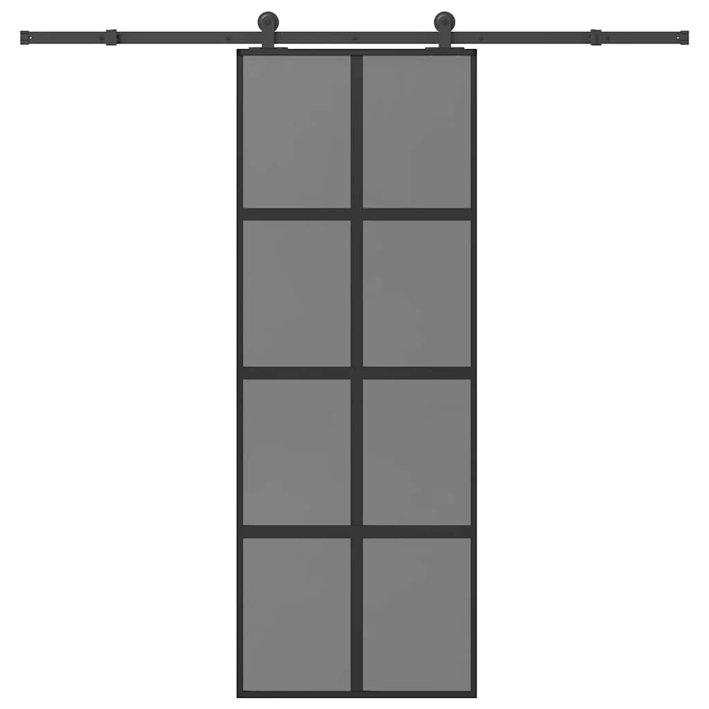 Sliding door hardware set for tempered glass aluminum 76x205cm 