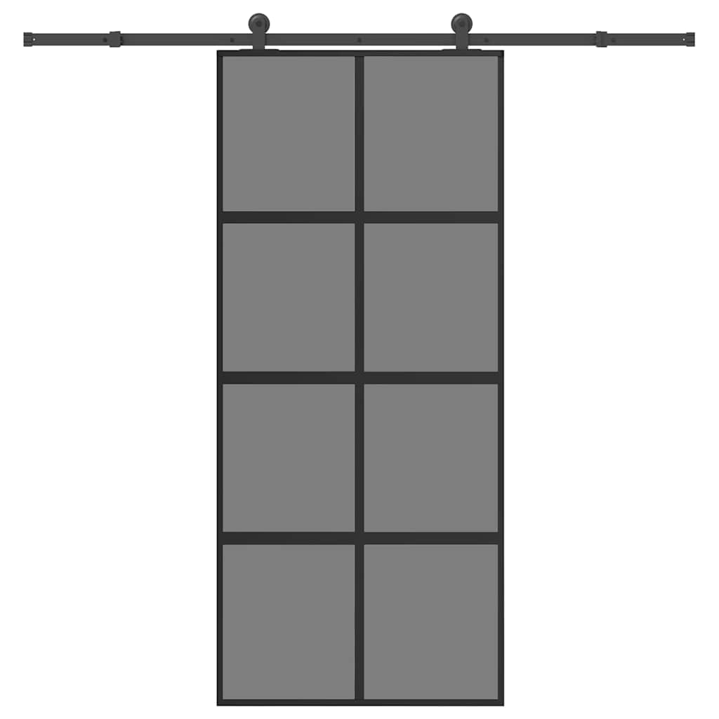 Sliding door hardware 90x205 cm tempered glass and aluminum 