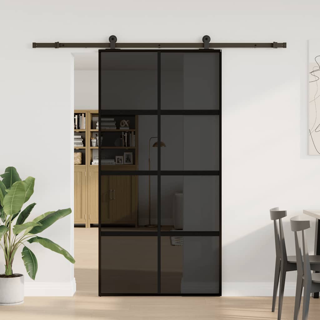 Sliding door hardware 102.5x205 cm tempered glass aluminum 