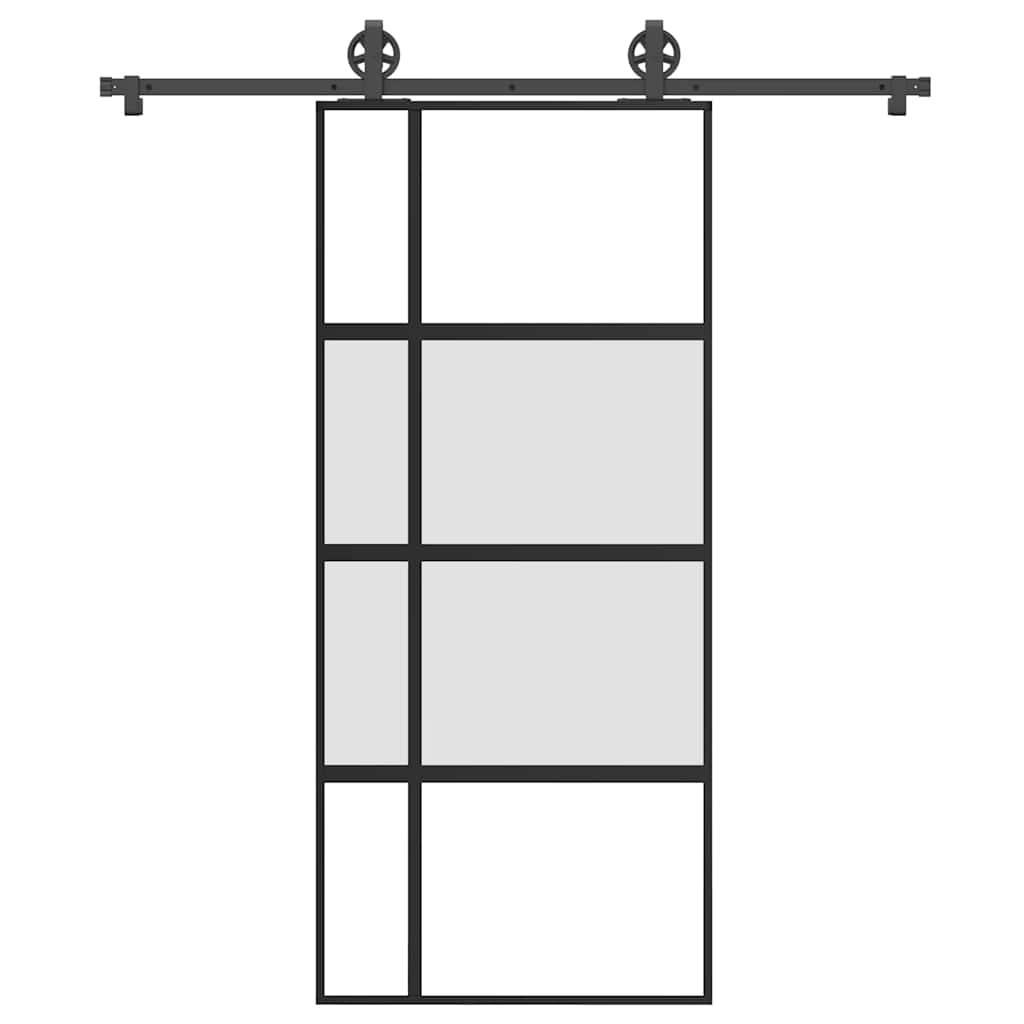 Vetonek Puerta corredera herrajes 90x205 cm vidrio templado y aluminio