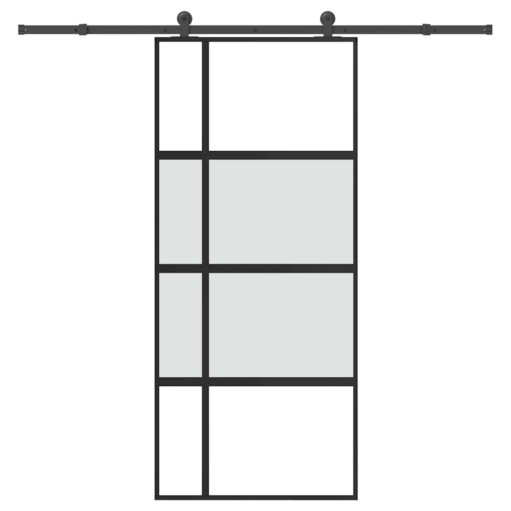 Sliding door hardware 90x205 cm tempered glass and aluminum 