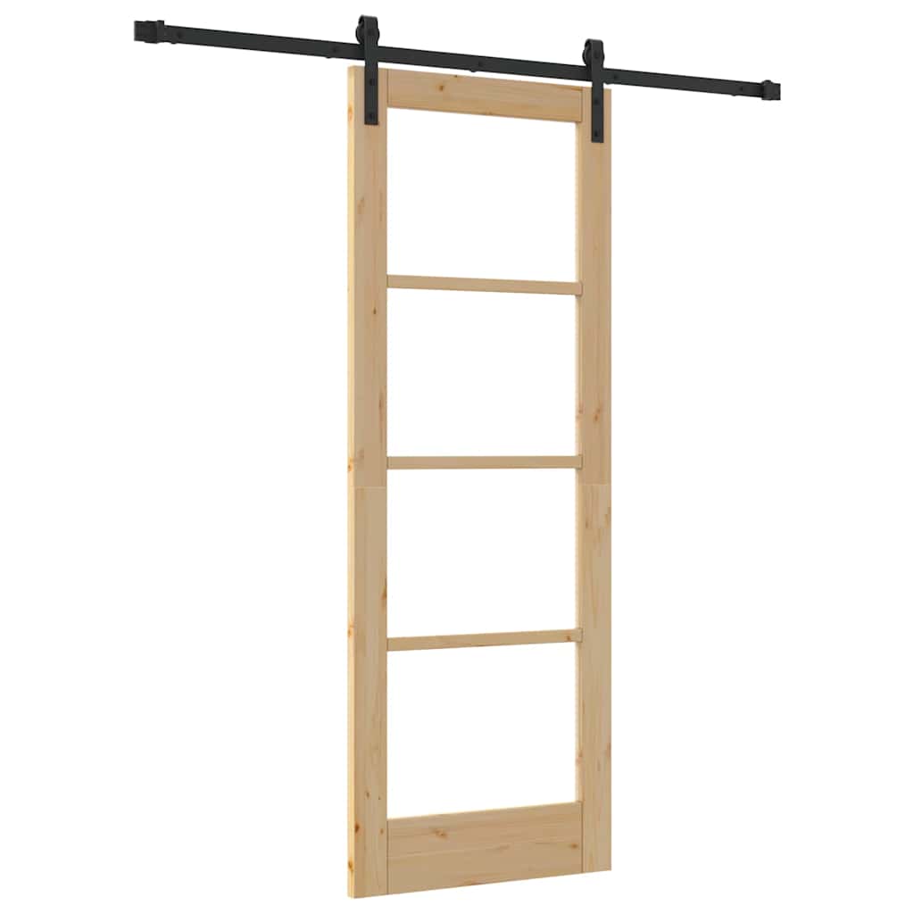 Puerta Corredera Natural y Negro 73,5 x 198,5 cm