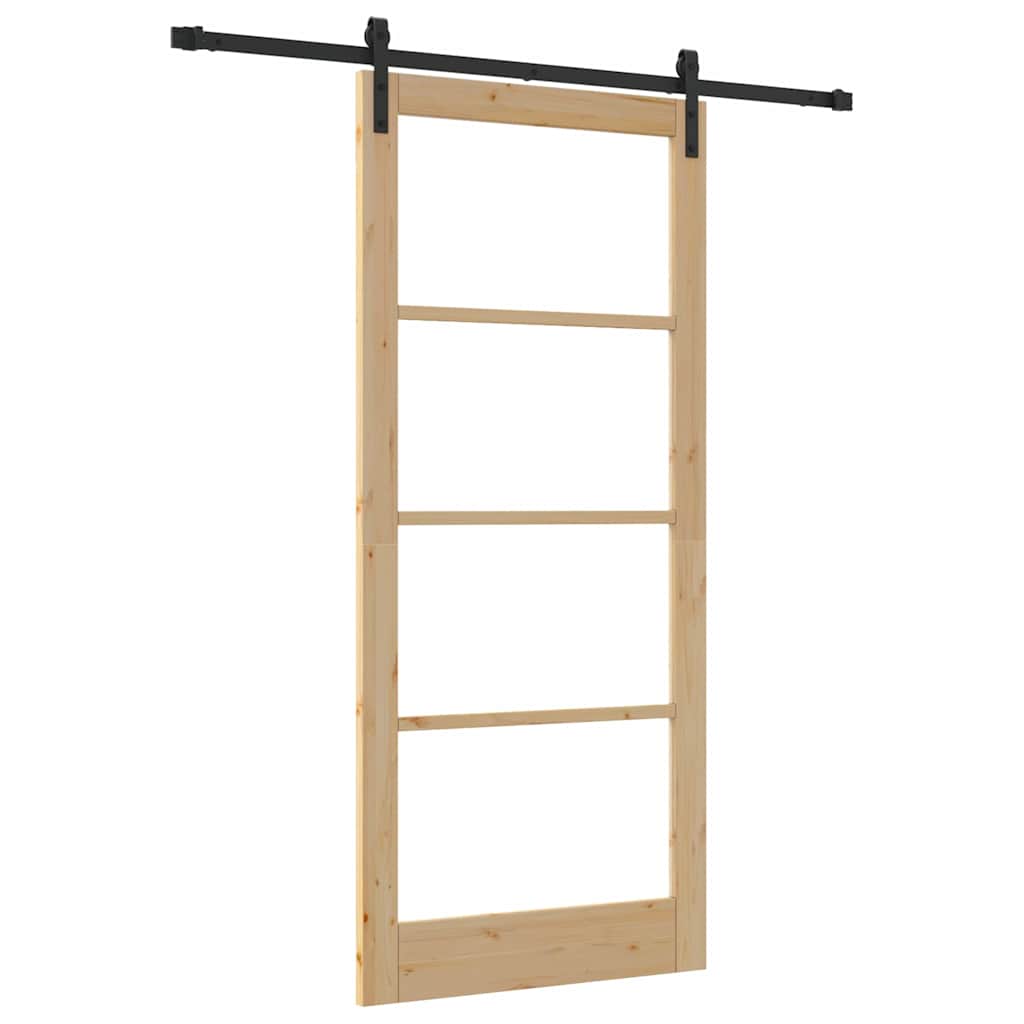 Puerta Corredera Natural y Negro 93 x 211 cm