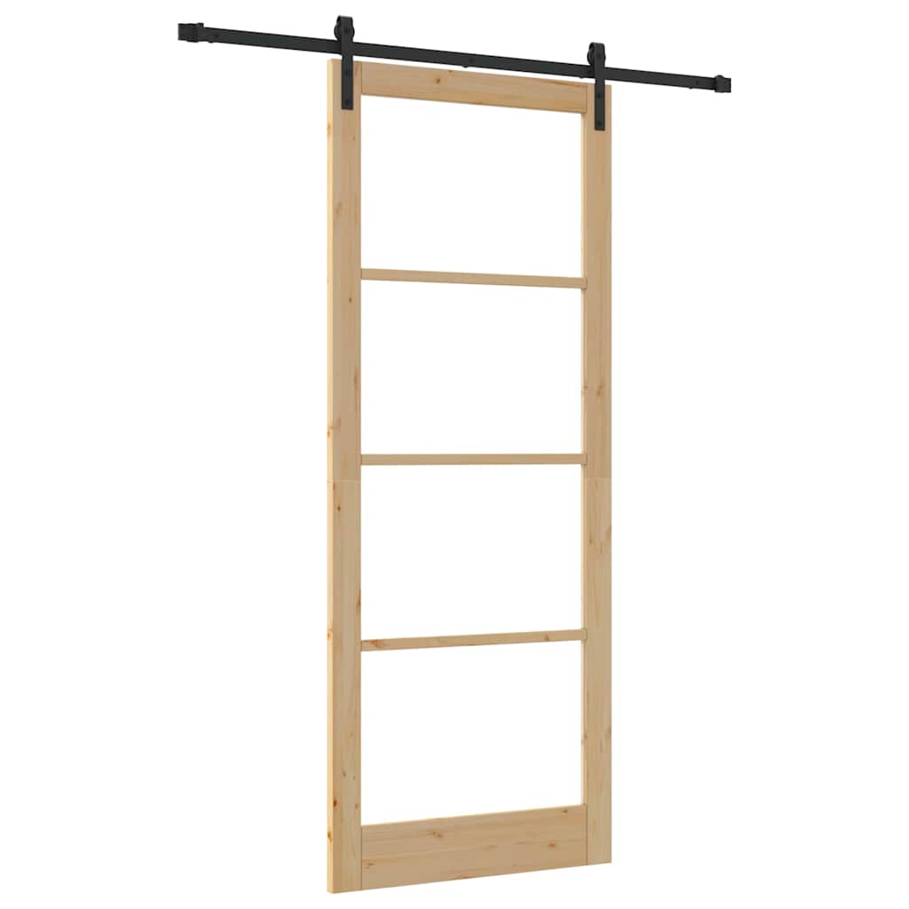 Puerta Corredera Natural y Negro 93 x 232 cm