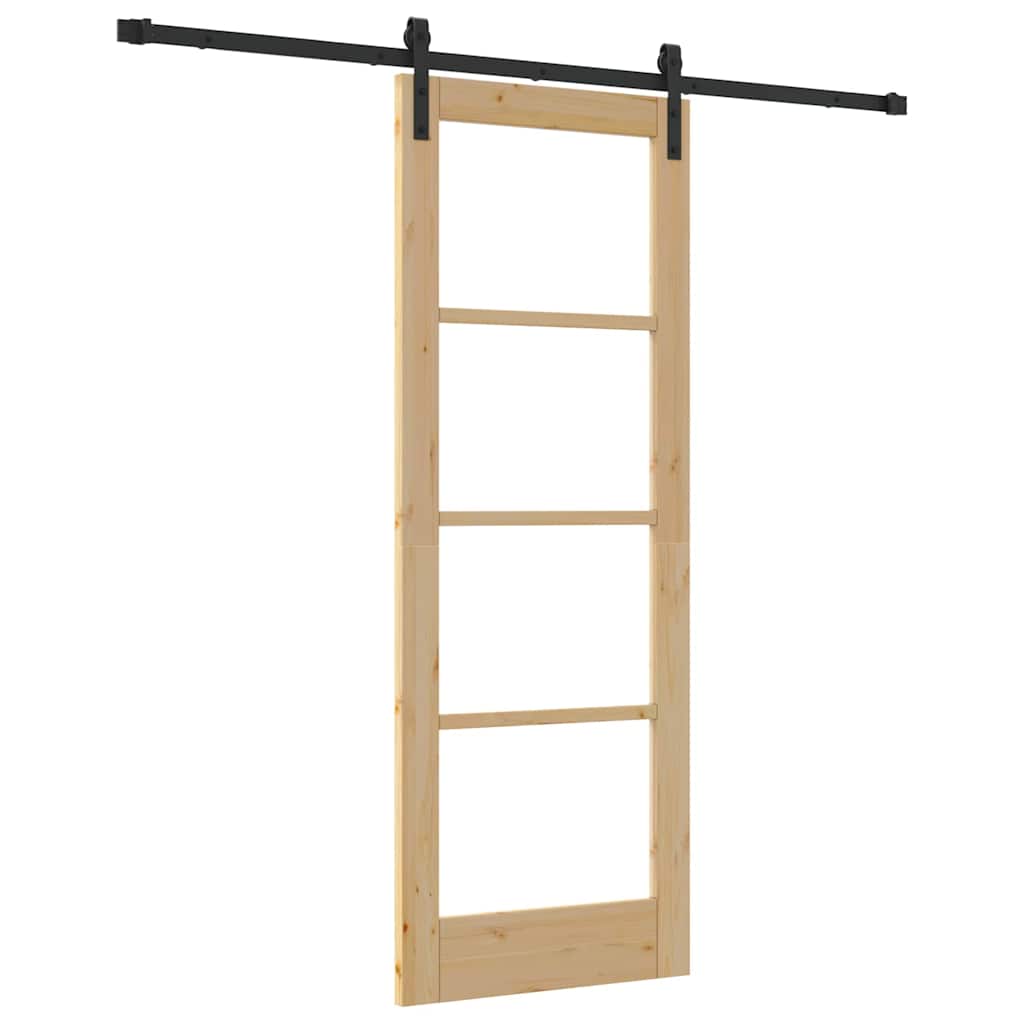 Puerta Corredera Natural y Negro 73,5 x 198,5 cm