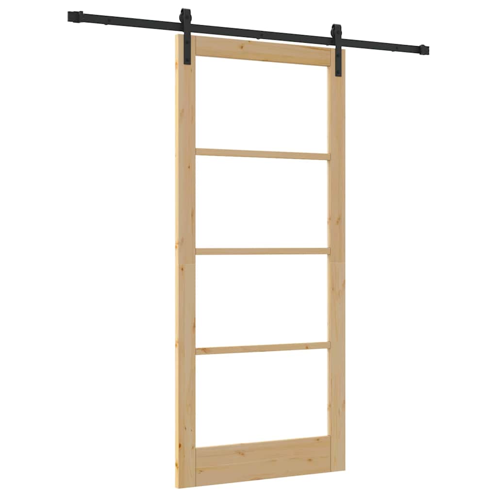 Puerta Corredera Natural y Negro 93 x 211 cm