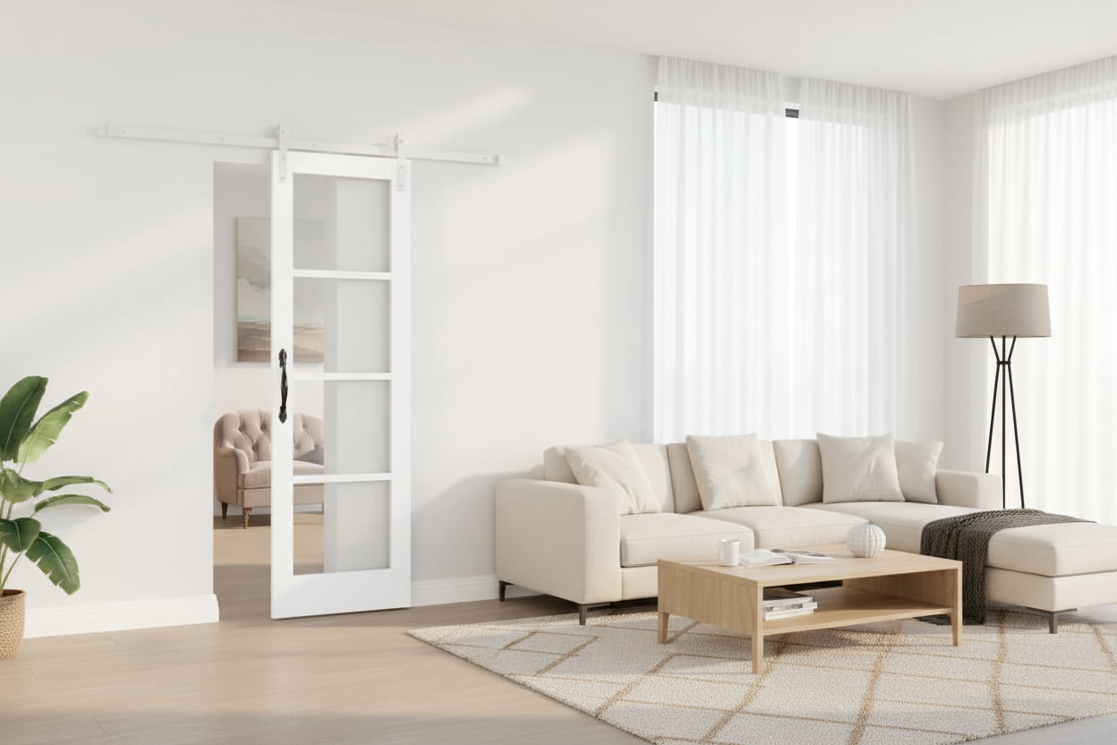 Puerta Corredera 61 x 198,5 cm — Madera de Pino y Vidrio