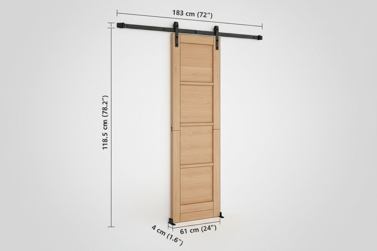 Puerta Corredera 61 x 198,5 cm — Madera de Pino y Vidrio