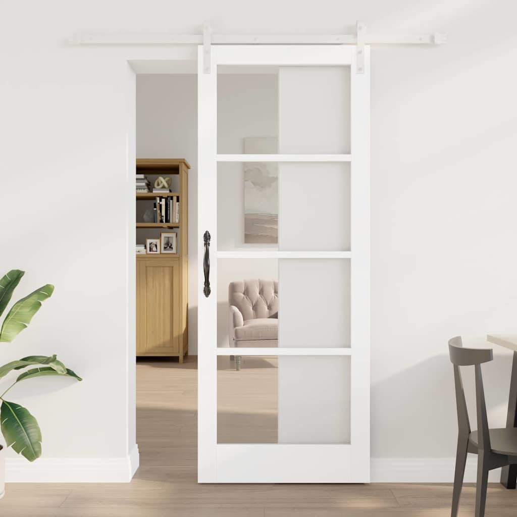 Puerta Corredera 83 x 211 cm — Madera de Pino y Vidrio