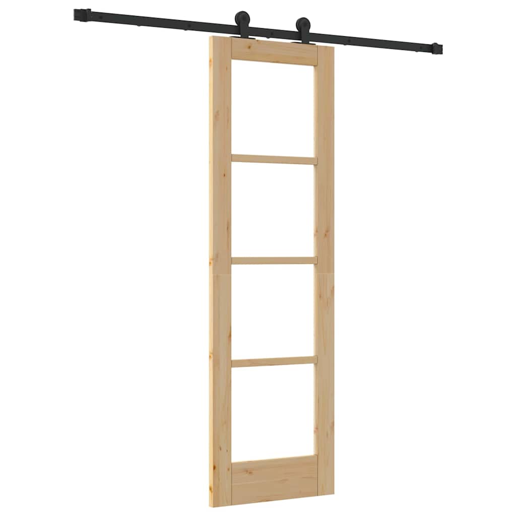 Puerta Corredera Natural y Negro 61 x 198,5 cm