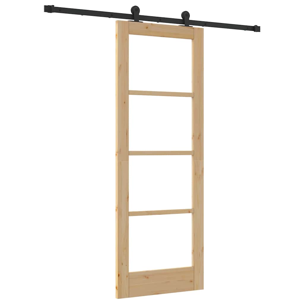 Puerta Corredera Natural y Negro 73,5 x 198,5 cm