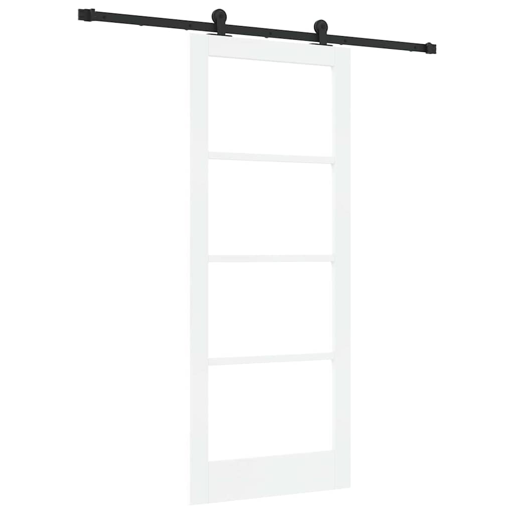 Puerta Corredera Madera de Pino y Vidrio Templado 83 x 202 cm
