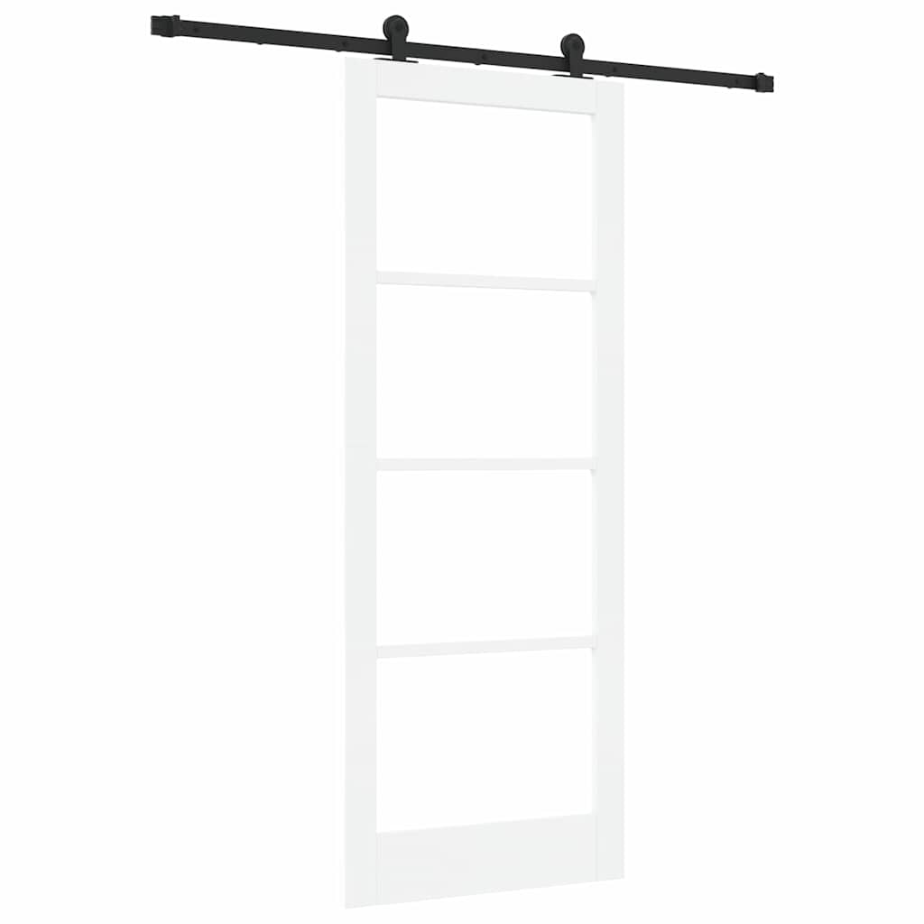 Puerta Corredera Madera de Pino y Vidrio Templado 83 x 211 cm