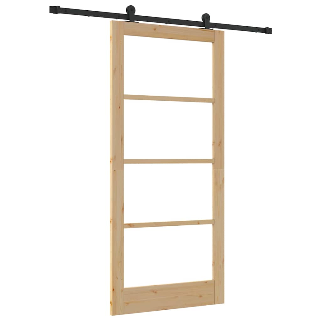 Puerta Corredera Natural y Negro 93 x 202 cm