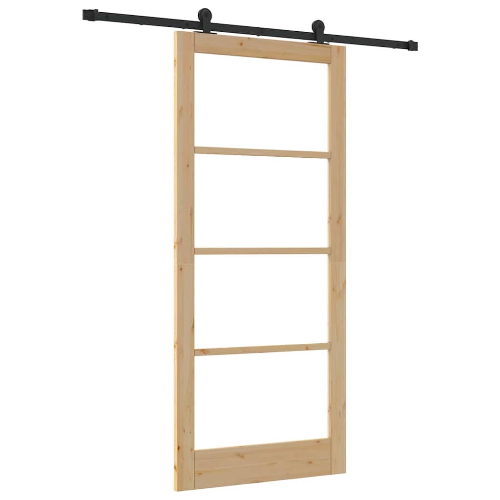 Puerta Corredera Natural y Negro 93 x 211 cm