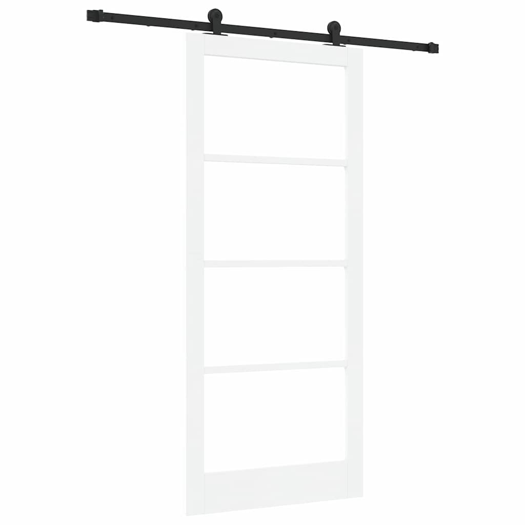 Puerta Corredera Madera de Pino y Vidrio Templado 93 x 211 cm