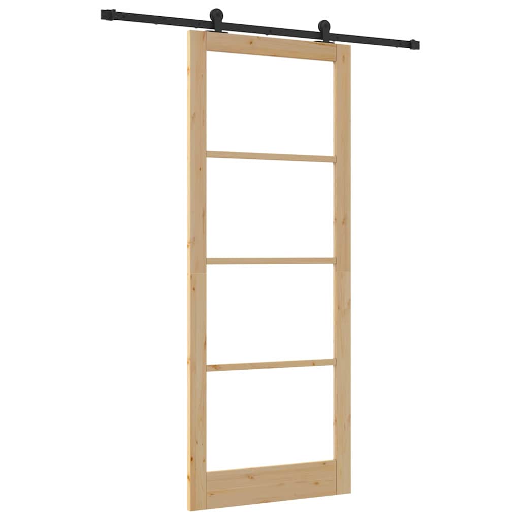 Puerta Corredera Natural y Negro 93 x 232 cm